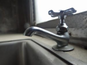 faucet with stains